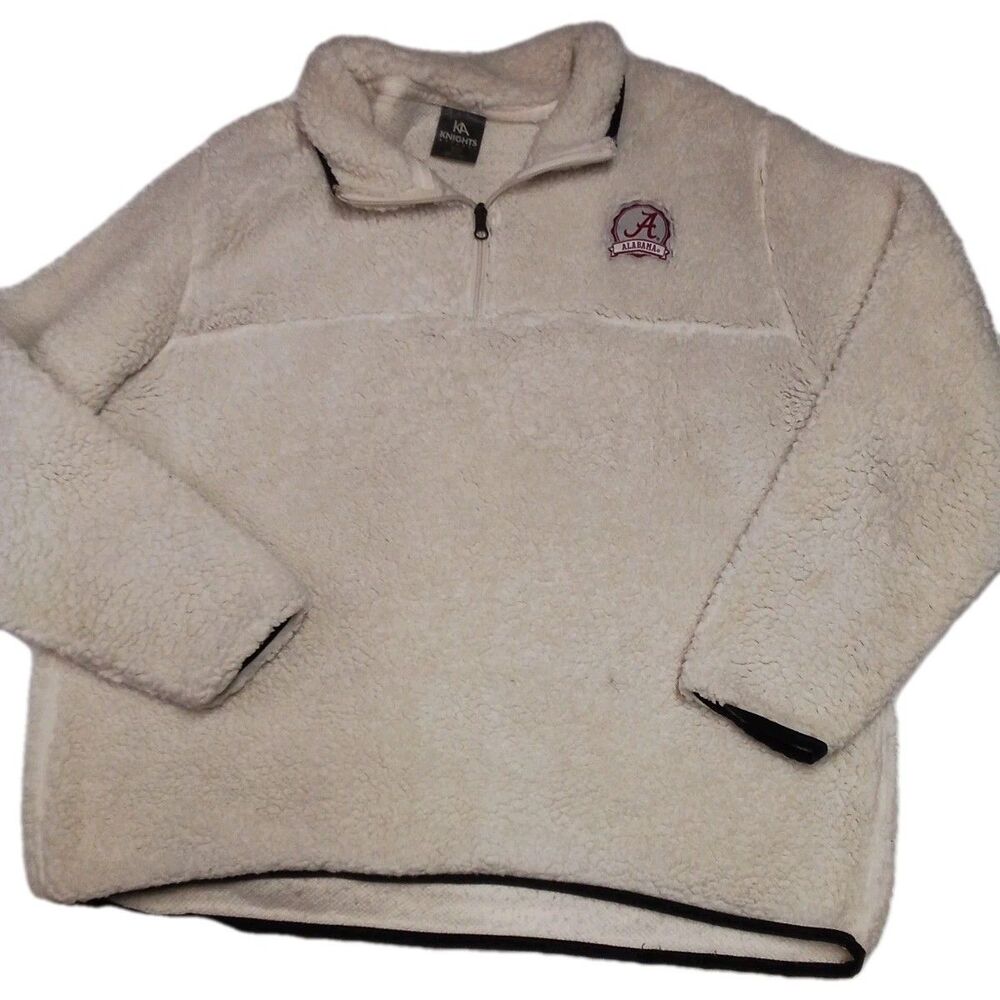 Women's Knights Athletic‎   White Sherpa Pullover 1/4 Zip Size 16/18